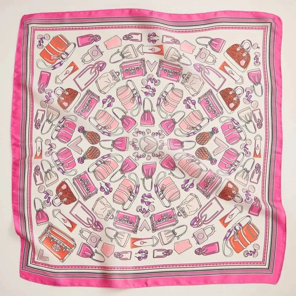 Handbag Print Silky  Scarf -PK